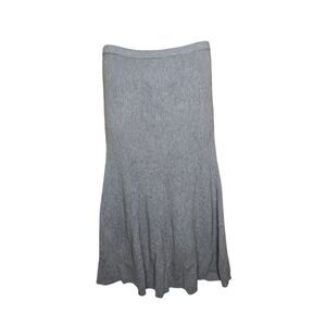 NEW Peruvian Connection gray smoke ribbed Selborne sweater knit maxi skirt L‎